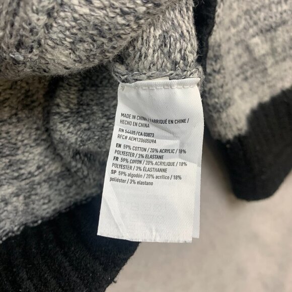 American Eagle Mens Sweater XLT (Fits Large) Gray Heather Button Up Long Sleeve - Picture 3 of 6